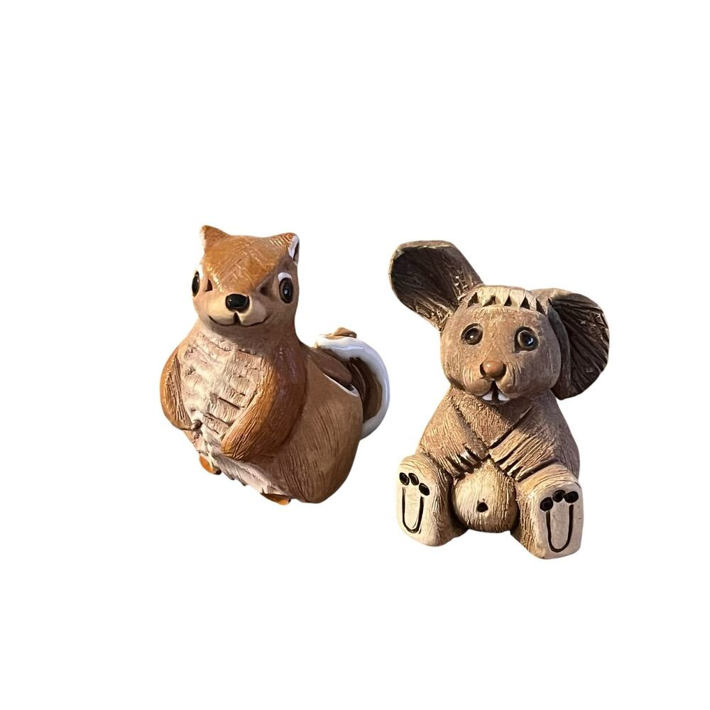 Artesania Rinconada Woodland Animal Figurine Set Squirrel Rabbit